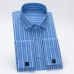 Mens Dress Shirts Luxury French Cuff Formal Business Cufflinks Strisp Shirts Top