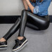 Winter Women Thin Fleece Lined Stretchy Pu Leather Leggings Thermal Pencil Pants