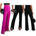 Women's Casual High Waist Flare Pants Elegant Split Bell Bottom Wide Leg Pants