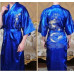 Men's Comfy Japanese Chinese Kimono Dressing Gown Bath Robe Nightwear Black