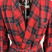 Men’s Vintage 50’s Bath Robe Red Black Plaid One Size Cotton Flannel