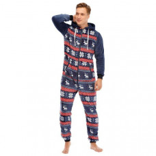 Men's Flannel Christmas One Piece Pajamas Loungewear
