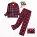 Women Pajamas Set 100% Cotton Flannel Printed Button 2Pcs Loungewear Nightwear