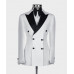 Mens Suit Peak Lapel Double Breasted Regular Fit Tuxedos Formal Business Blazer