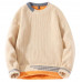 Winter Men's Knitwear Fleece Pullover Sweater Casual Shirt Warm Outdoor Tops 3XL